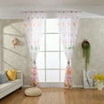 thumbnail image 4 of VogueV Butterfly Print Curtain Panel 250x100cm - Rod Pocket Sheer Window Drapes Pink, 4 of 6