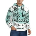 thumbnail image 2 of Uemuo Not All Who Wander Are Lost1 Pattern Men's Hoodie - Casual Pullover Hoodie with Kangaroo Pocket, Stylish Hooded Sweatshirt for Everyday Wear-Medium, 2 of 7