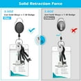 thumbnail image 4 of 5 Pack ID Badge Holder With Clip Badge Reels Retractable Heavy Duty Clear Id Card Holder Retractable Vertical Lanyard Id Holders with Carabiner Badge Reel, 4 of 7