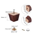 thumbnail image 2 of Uxcell Furniture Legs 2 Inch(50mm) Set of 4 Square Solid Wood Couch Legs, with Accessories, Brown, 2 of 6