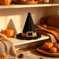 thumbnail image 6 of Halloween Decor Witch Hats Woven Rattan Plastic Tabletop Decor for Porch Entryway Mantel Black, 6 of 7