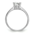thumbnail image 2 of Solid 14k White Gold Round Bezel Solitaire Engagement Ring with CZ Cubic Zirconia Size 5.5, 2 of 8