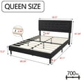 thumbnail image 6 of alazyhome Linen Upholstered Platform Bed Frame Queen Size with Button Tufting Headboard , Easy Assembly, Black, 6 of 6