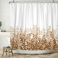 thumbnail image 4 of SUNOLIFE Fall Leaves Shower Curtain Autumn Plants Waterproof Fabric Bathroom Curtain 60x72 in, 4 of 4