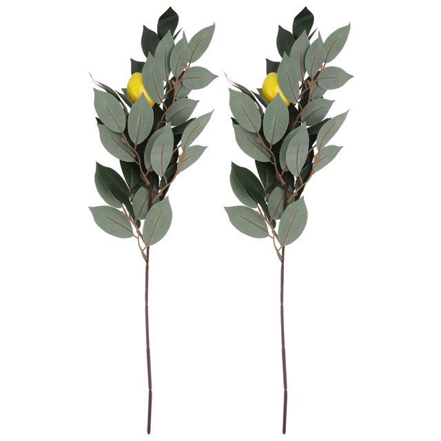 2 Unids Simulated Lemon Plant Decor Artificial Green Plant Decor para el hogar (verde)
