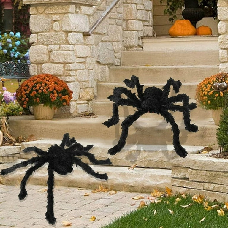 6 Packs Halloween Decorations Outdoor Clearance Halloween Spider Web Hanging Lighted Spider Outdoor Decorations for Halloween Birthday Party Gifts Sup