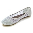 thumbnail image 6 of Charles Albert Women's Breathable Crochet Lace Ballet Flat in White Size 6, 6 of 6