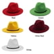 thumbnail image 2 of Sombrero de copa sencillo para mujer, de fieltro de lana, estilo británico, con ala ancha y cinturón, color blanco, 2 of 5