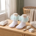 thumbnail image 5 of Girls Dress Socks Lace Bow Ruffle Frilly Toddler Sock Turn Cuff Soft Cotton Cute Princess Socks*1pc, 5 of 6