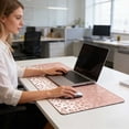 thumbnail image 4 of Decoration Large Pad Desk Mat With Leaf Print For Home Gaming And Study 300x800mm Rubber Keyboard Pad Home & Pad Nice Edge Thick Desk Mat Laptop Slip, 4 of 6