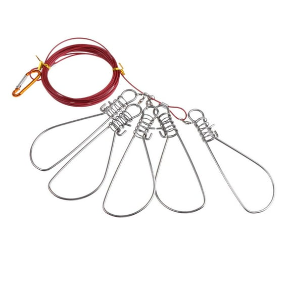 Fishing Stringer Clip Heavy Duty Stainless Steel Kayak Fish Stringer Lock Cable