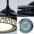 thumbnail image 7 of 42 Inch Invisible Ceiling Fan with Light and Remote Control, Creative Bluetooth Retractable Blades Chandelier Fans with 3 Lights Change and 3 Speeds for Bedroom Dining Room, 7 of 7