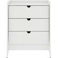 thumbnail image 1 of Coney 3 Drawer Dresser for Bedroom, Closet and Nursery Room, Spacious Clothes Storage with Mid Century Modern Design and Curved Silhouettes, Bureau, White, 1 of 5