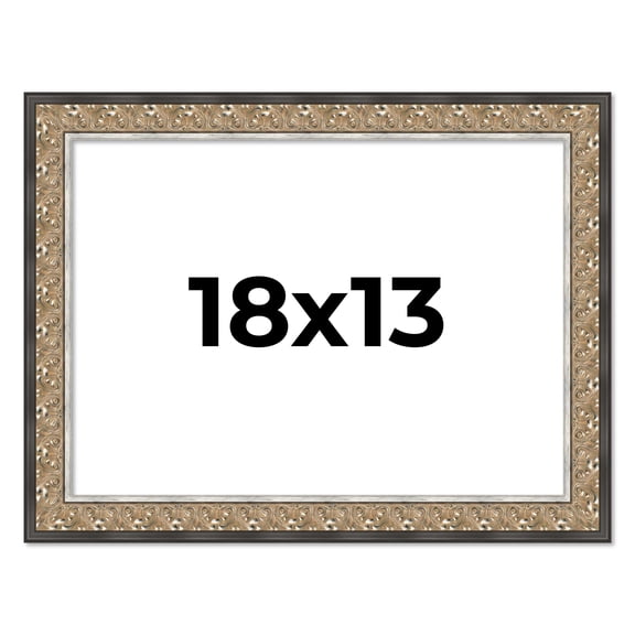 18x13 Frame Silver Real Wood Picture Frame Width 1.75 Inches | Interior Frame Depth 0.5 Inches |