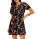thumbnail image 1 of Fotbe Red Mushrooms Bata de Dormir para Mujer con Estampado, Camisón de Algodón de Manga Corta, Ropa de Dormir Casual, 1 of 6