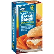 Great Value Chicken Bacon Ranch Sandwiches, 2 ct, 12.4 oz