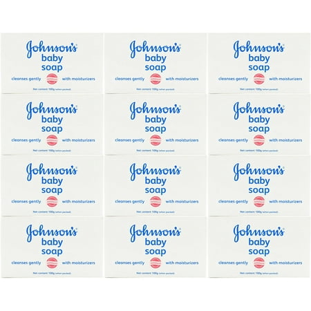 Johnson's Baby Gentle Bar Soap with Moisturizer, 3.5 Ounce / 100 Gram (Pack of 12)