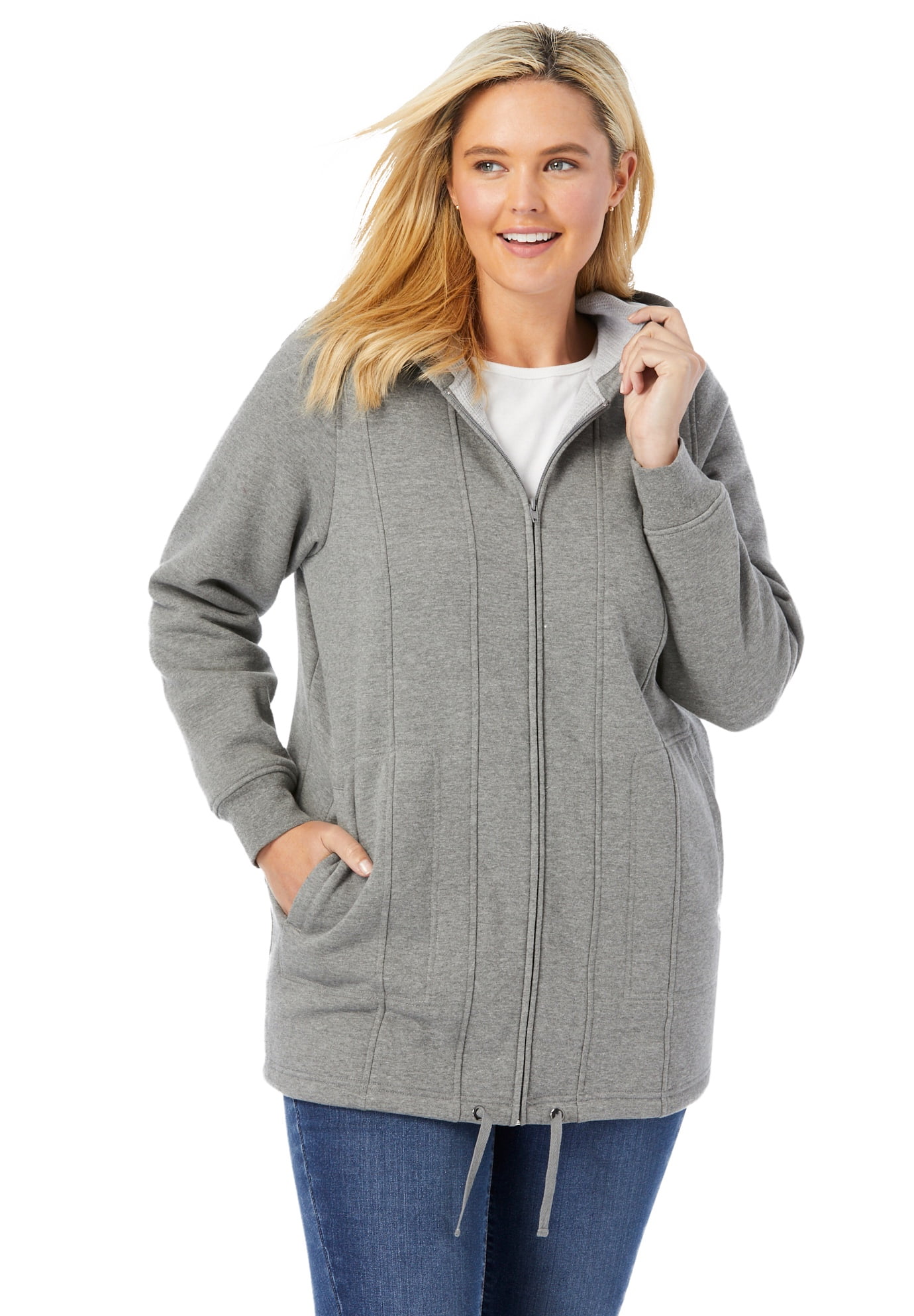 plus size fur lined hoodie