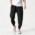 thumbnail image 2 of Admvng Men's Linen Pants Casual Big & Tall Breathable Full Length Trousers with Pockets, 2 of 9