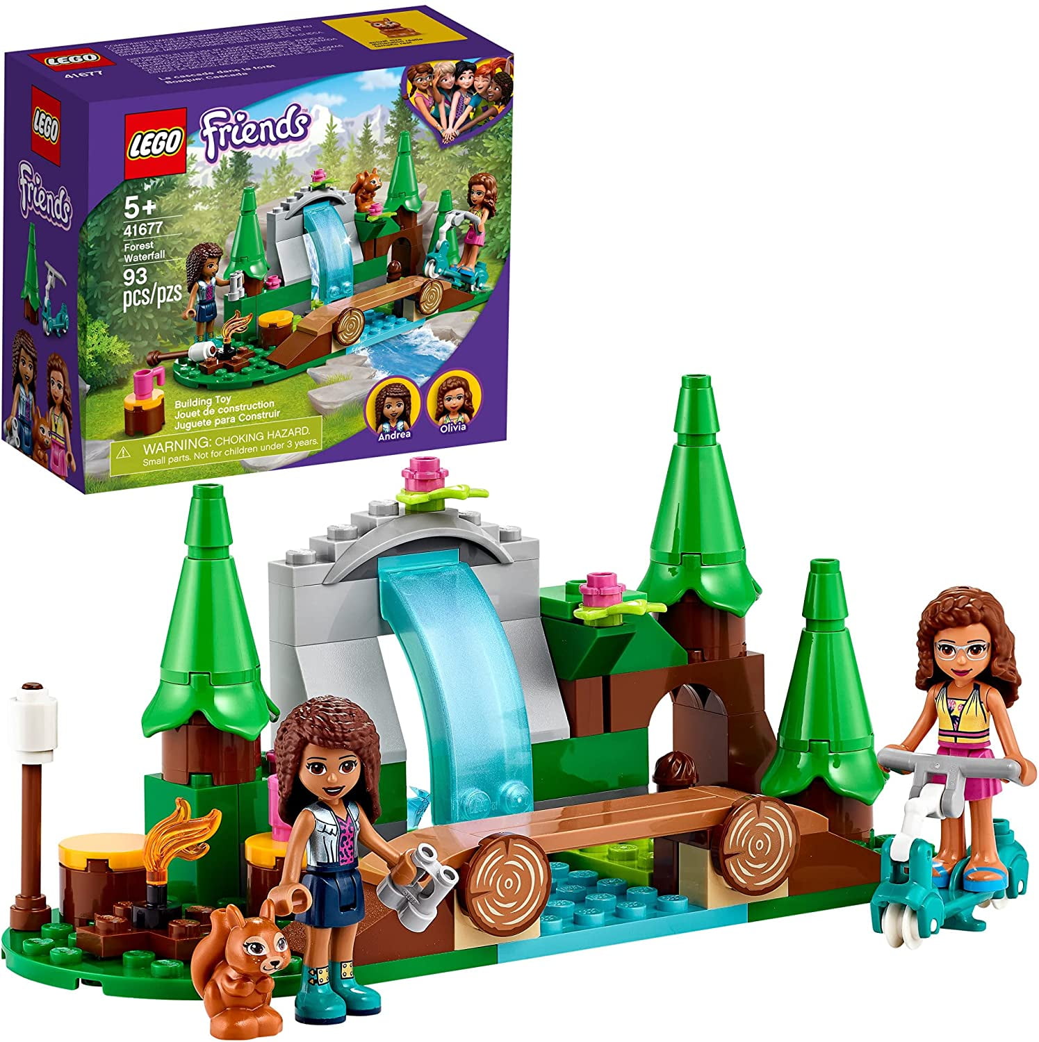 midnat Korean vinden er stærk LEGO Friends Forest Waterfall 41677 Building Kit; Includes a Squirrel Toy;  Ideal Gift for Kids Who Love Nature Toys; New 2021 (93 Pieces) - Walmart.com