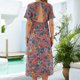 thumbnail image 4 of Moda mujer verano sexy casual sin respaldo plisado estampado floral vestido largo Fridja  qw3049, 4 of 4