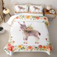 thumbnail image 2 of Homewish Floral Framed Donkey Foal Print Bed Spread Queen,Botanical Farm Queen Coverlet Set For Women,3-Piece, 2 of 7