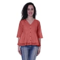 thumbnail image 5 of Moomaya Womens Cotton Peplum Top V-Neck Cotton Tunic Ethnic Blouse, 5 of 7
