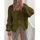 thumbnail image 5 of Suéter PRETTYGARDEN con lazo delantero, tejido grueso, talla XL, verde, 5 of 8