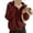 Wine Red, variant on Women Sweater Coat Solid Color Lapel Long Sleeve Double Zipper Fly Design Knitting Coat Casual Commuting Style Outwear