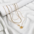 thumbnail image 3 of JeenMata Gift multipack 3 pc Women Two Heart Necklace Pendant Jewelry Gift, Choker, Snake Chain, Curb Link, Trendy Layered Necklace, Adjustable Necklace Gift Set for Women, 3 of 7