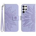 thumbnail image 3 of Cowithday Flip Wallet Cover Case for Samsung Galaxy S23 Ultra 5G Phone, S23 Ultra TPU Case, PU Leather Embossed Sunflower Shockproof Kickstand Slim Magnetic Case for Samsung S23 Ultra 5G, Lightpurple, 3 of 12
