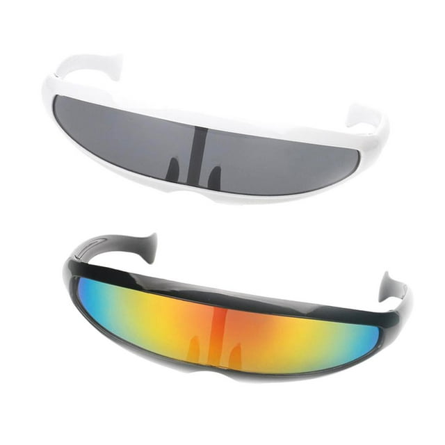 Gafas de sol BLESIY 2 piezas con escudo de cíclope para Cosplay lente espejada