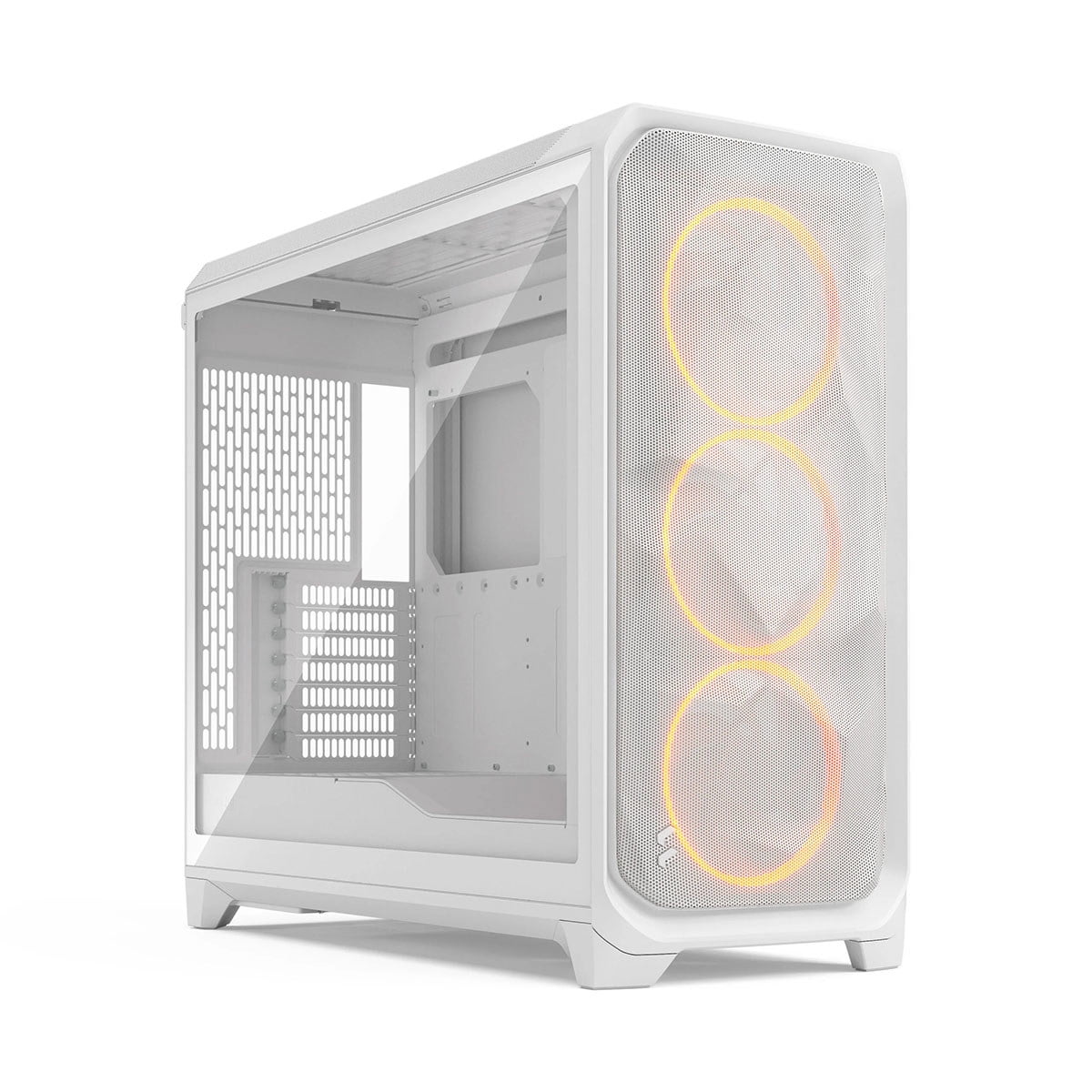 Fractal Design Meshify 3 XL RGB E-ATX Full Tower PC Case - White Chassis with Clear TG Side Panel