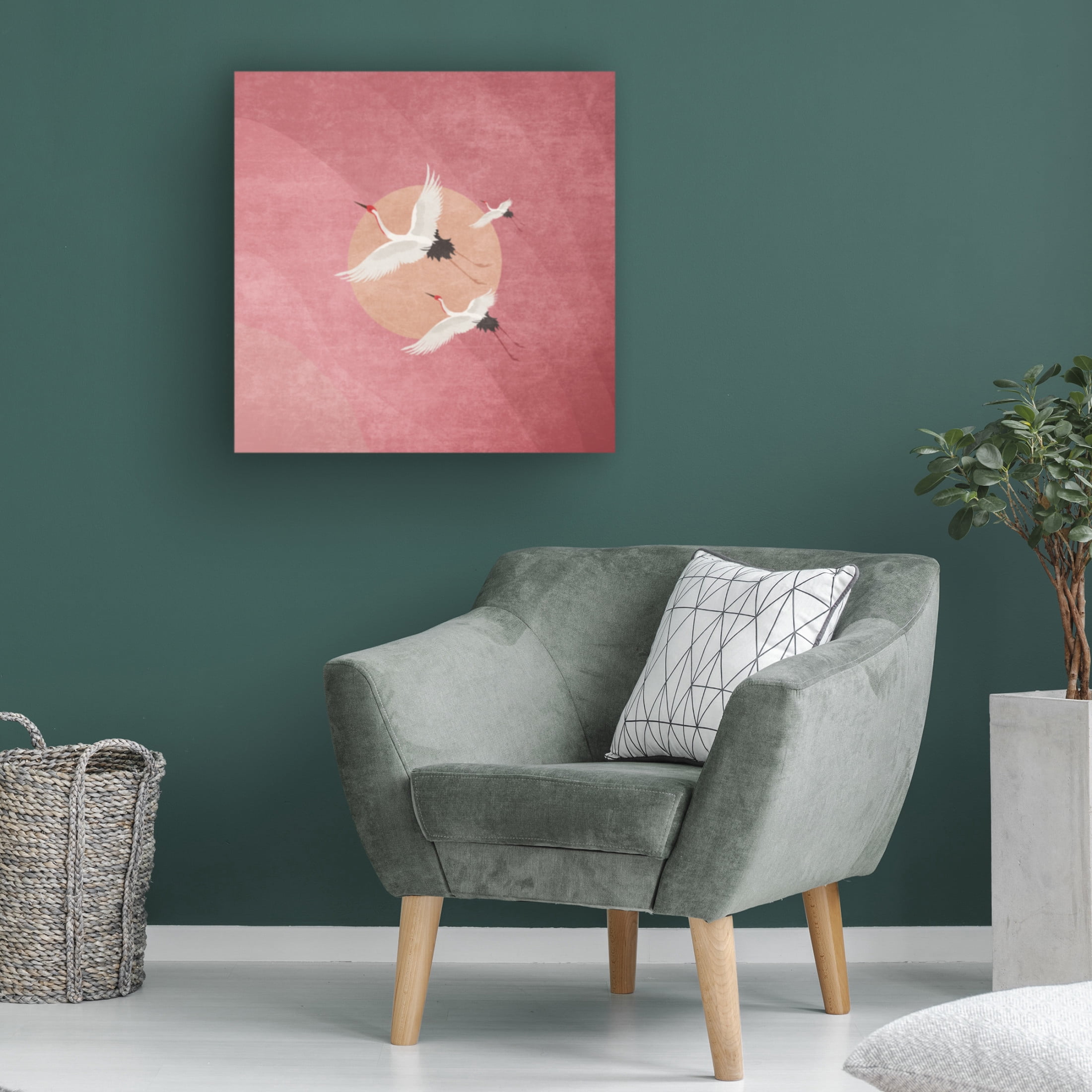 Trademark Fine Art Emel Tunaboylu Flying Cranes Canvas Wall Art