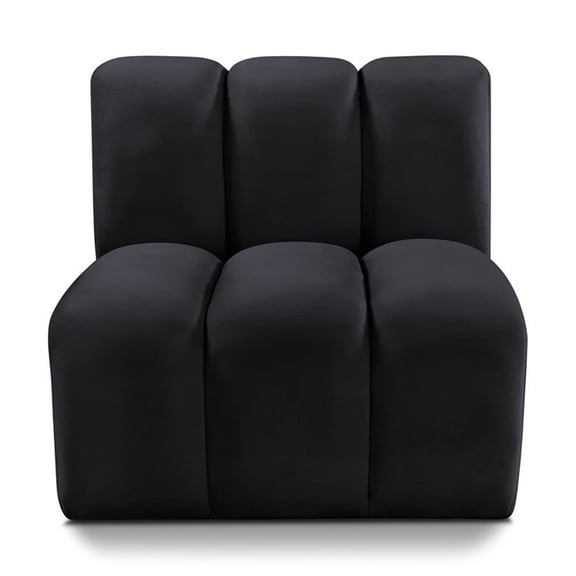 Meridian Furniture Arc Black Velvet Straight Chair