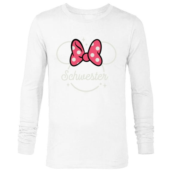 Disney Minnie Mouse Schwester Head Icon Magic Family German- Long Sleeve T-Shirt for Men - Customized-White
