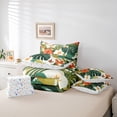 thumbnail image 6 of Castle Fairy Floral Butterflies Bedding Comforter Set 7pcs for Boys Girls,Tropical Tree Leaves Queen Bedding Sets Super Cozy,Botanical Plants Queen Sheet Sets,Breathable Home Decor,Reversible, 6 of 8