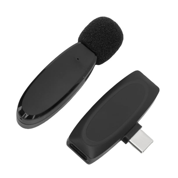 Micrófono De Solapa Inalámbrico, Micrófono Lavalier De Conexión Rápida, Reducción De Ruido De Señal Estable Portátil Con Receptor Para Transmisión En Vivo