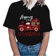 thumbnail image 1 of Pompotops T-Shirts à Col Rond pour Femmes Imprimé Fête des Mères T-Shirts à Manches Courtes Blouse Tops, 1 of 7