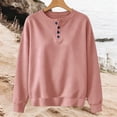thumbnail image 4 of Womens Casual Sweaters Long Sleeve Button Down Crew Neck Pullover Tops Fall Winter Loose Clothes 2026 Pink L, 4 of 5