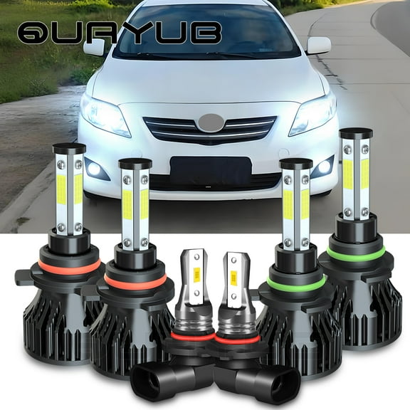 For Toyota Corolla 2008 2007 2006 2005 Quayub LED Headlight   Fog Light Bulbs Combo Kit 6000K