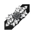 thumbnail image 2 of Cinturones elásticos y ajustables para mujeres INSPIRE CHIC, banda de cintura vintage elegante con flor de rosa de strass para vestido abrigo 90x6cm/35.4x2.4" banda negra-blanca, 2 of 6
