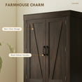 thumbnail image 4 of 72" Kitchen Pantry Cabinet, Kitchen Storage Cabinet with Barn Doors, Brown, 4 of 10