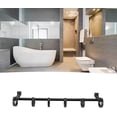 thumbnail image 2 of Poste móvil con 6 ganchos, poste de baño de doble uso de aluminio espacial, barra móvil con pegatinas y tornillos para el baño del hogar, negro mate, 15,7 pulgadas, 2 of 5