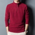 thumbnail image 2 of Men's Quarter Zip Pullover Long Sleeve Mock Neck Casual Fleece Sweater Top, 2 of 5