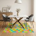 thumbnail image 3 of ODIKA 5'x7' Washable Area Rug Easy Care, Non-Shedding, Pet Friendly, Bedside Block Retro Border Storybook Checkerboard Motif Geometric for Small Living Room, Bedroom, 3 of 7