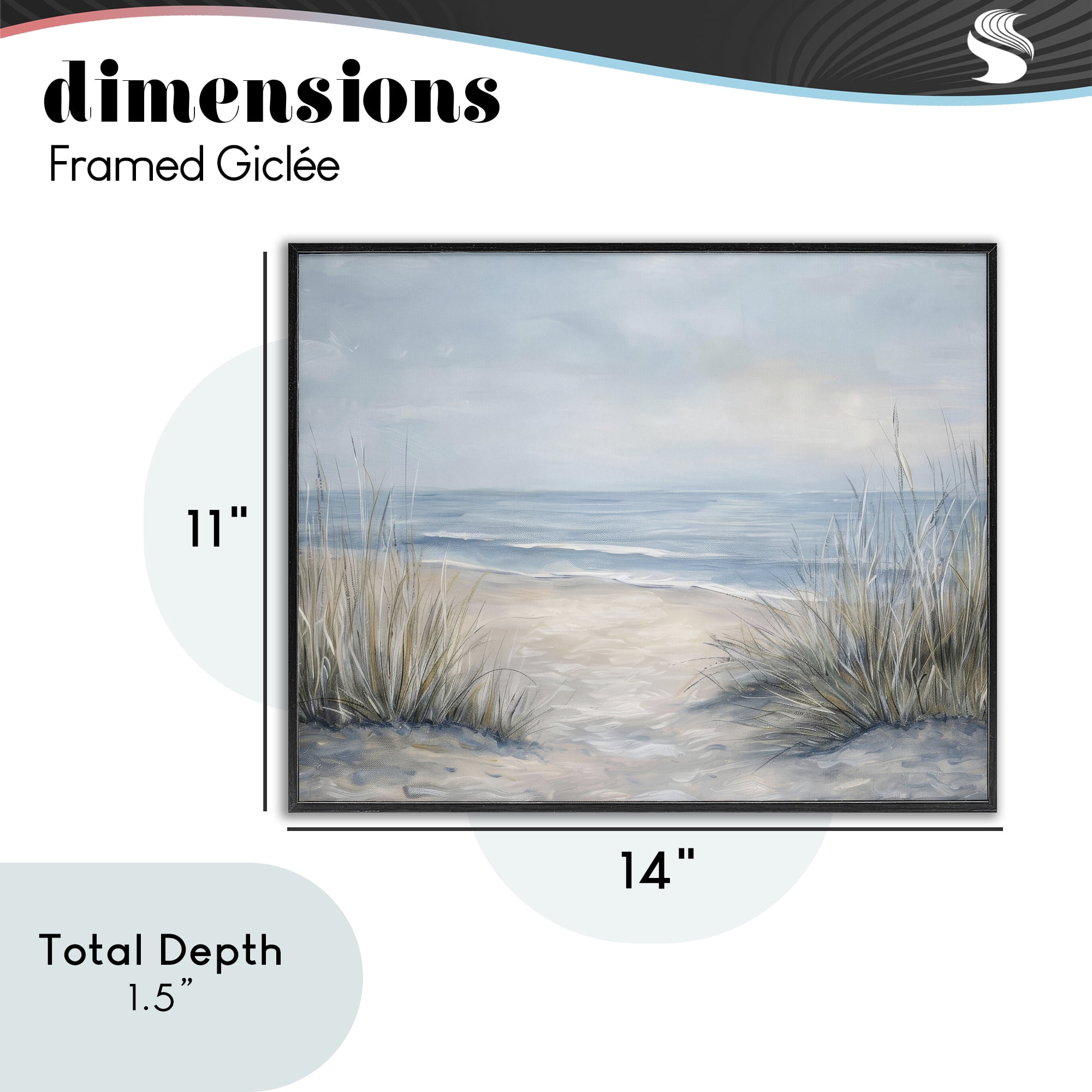 Stupell Industries To The Beach Tranquil Landscape Black Framed Giclee Art, design by Petal Prints Design