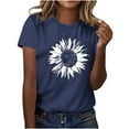 thumbnail image 2 of Xysaqa Women's Sunflower Graphic Shirts Vintage Sunflower Printed Summer Tops for Women Loose Casual Beach Holiday Short Sleeve Tees Top S-XXL, 2 of 4