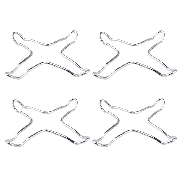 Anillos duraderos para Wok, anillos de soporte para Wok, prácticos estantes para estufa (plateados), 4 Uds.