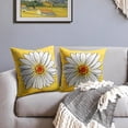 thumbnail image 2 of Spring Daisy Pillow Covers 18x18 Set of 2 Cute Floral Yellow Summer Outdoor Decorative Throw Pillows Farmhouse Flower Pillowcases Linen Cushion Case Decor for Home Sofa Couch Bed, 2 of 7